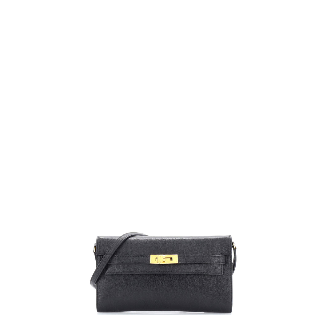 Hermes Kelly Wallet to go Black Chevre