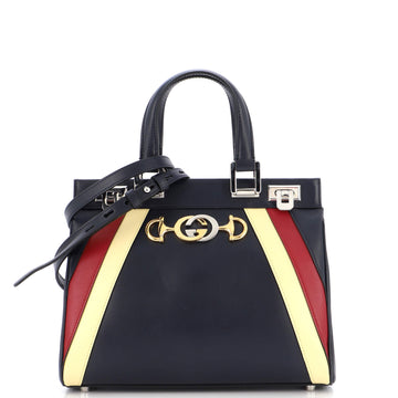 Gucci Zumi Top Handle Bag Striped Leather Small