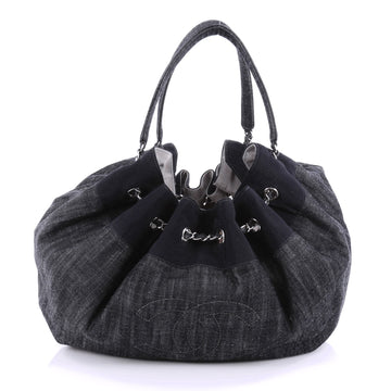 Chanel Stretch Spirit Cabas Denim Large Blue