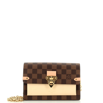 Louis Vuitton Vavin Chain Wallet NM Damier with Leather