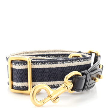 Christian Dior Logo Shoulder Strap Embroidered Canvas