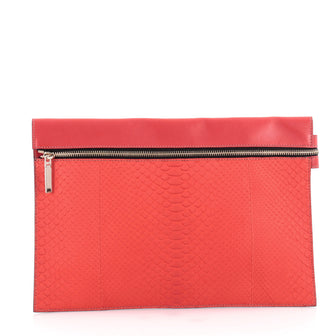 Victoria Beckham Envelope Clutch Python and Leather Red