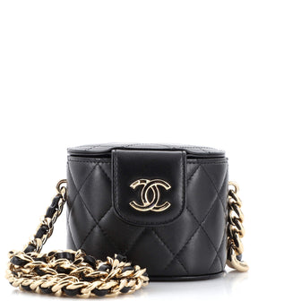 Chanel Resin Elegant Chain Tubular Vanity Case Quilted Lambskin Mini