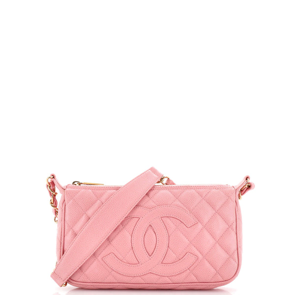 CHANEL Caviar Quilted Timeless CC Shoulder Bag Pink 1304450