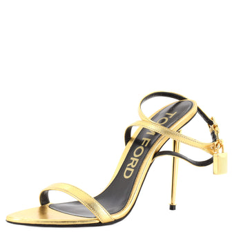 Tom Ford Women's Padlock Pointy Naked Heeled Sandals Leather 105