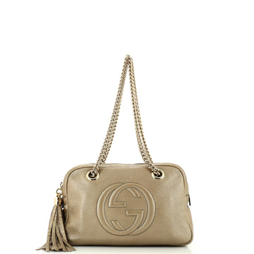Gucci Soho Chain Zip Shoulder Bag Leather Small