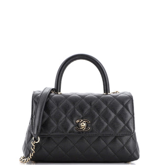 Chanel Coco Top Handle Bag Quilted Caviar Mini