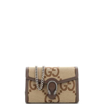 Gucci Dionysus Chain Wallet Jumbo GG Canvas Small