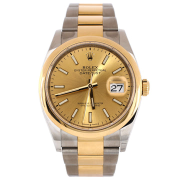 Rolex Oyster Perpetual Datejust Automatic Watch Stainless Steel and Yellow Gold 36