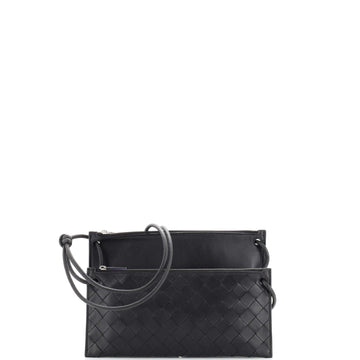Bottega Veneta Double Pouch Crossbody Bag Intrecciato Nappa