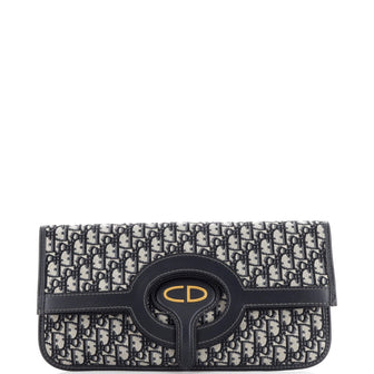 Christian Dior Fold Over Clutch Oblique Canvas