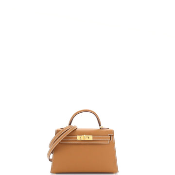Hermes Kelly Mini II Bag Brown Epsom with Gold Hardware 20