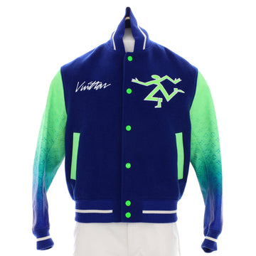 Louis Vuitton Men's Varsity Blouson Jacket Mix Monogram Gradient Leather and Wool