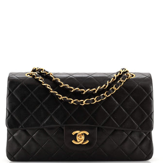 Chanel Vintage Classic Double Flap Bag Quilted Lambskin Medium