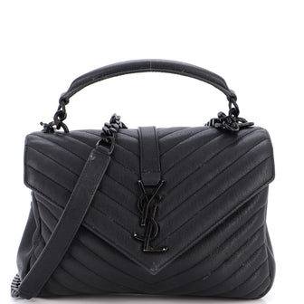 Saint Laurent Classic Monogram College Bag Matelasse Chevron Leather Medium