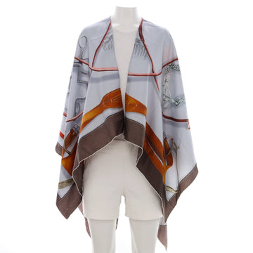 Hermes Women's Projets Carres Poncho Printed Silk