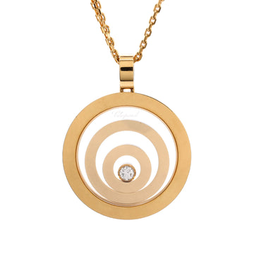 Chopard Happy Spirit Triple Circle Pendant Necklace 18K Yellow Gold with Diamond