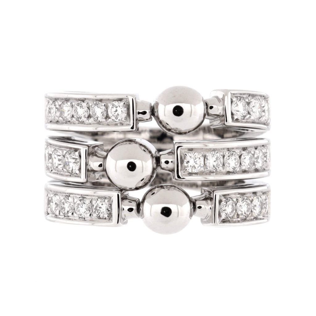 Bvlgari Allegra Triple Band Ring 18K White Gold with Diamonds 210806