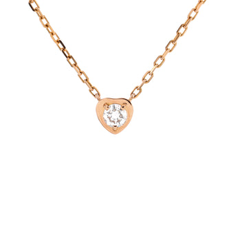 Cartier D'Amour Heart Pendant Necklace 18K Rose Gold with Diamond