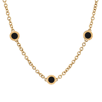 Bvlgari Bvlgari Bvlgari Station Necklace 18K Yellow Gold with Onyx