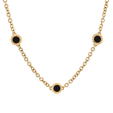 Bvlgari Bvlgari Bvlgari Station Necklace 18K Yellow Gold with Onyx