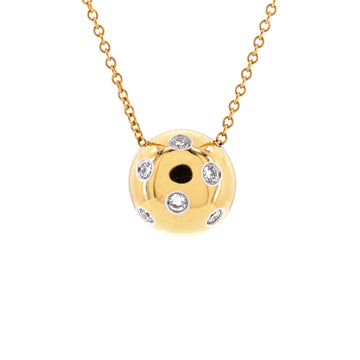 Tiffany & Co. Dots Ball Pendant Necklace 18K Yellow Gold with Platinum and Diamonds