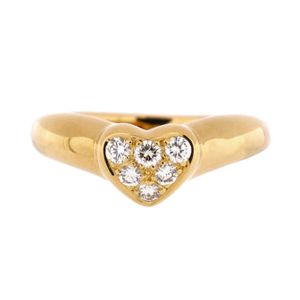 Tiffany & Co. Heart Band Ring 18K Yellow Gold with Diamonds