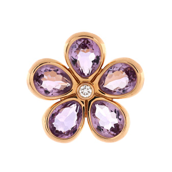 Tiffany & Co. Sparklers Flower Ring 18K Rose Gold with Amethyst and Diamond