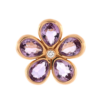 Tiffany & Co. Sparklers Flower Ring 18K Rose Gold with Amethyst and Diamond