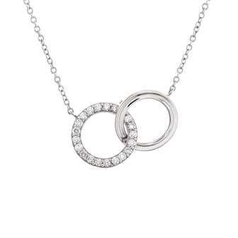 Tiffany & Co. Interlocking Circles Pendant Necklace 18K White Gold and Diamonds