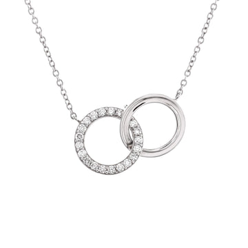 Tiffany & Co. Interlocking Circles Pendant Necklace 18K White Gold and Diamonds