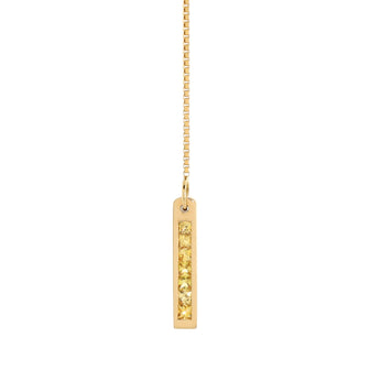 Gucci Logo Lariat Necklace 18K Yellow Gold with Yellow Sapphires