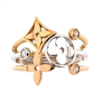Idylle Blossom Ring Set 18K Tricolor Gold with Diamonds