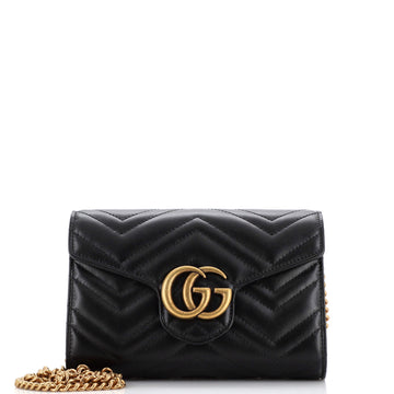 Gucci GG Marmont Chain Wallet Matelasse Leather Mini