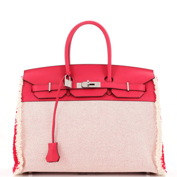 Hermes Fray Fray Birkin Bag Toile and Swift 35