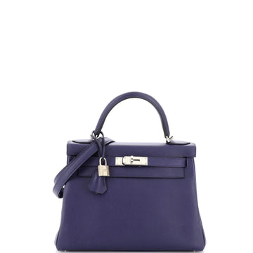 Hermes Kelly Handbag Verso Evercolor with Palladium Hardware 28
