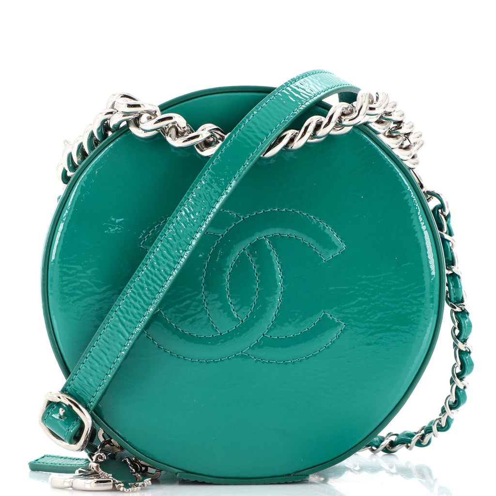 Chanel Round as Earth Crossbody Bag Patent Green 21081523