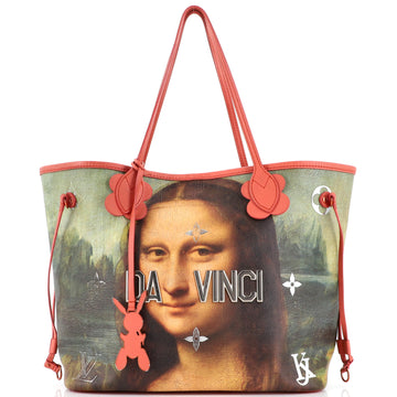 Louis Vuitton Neverfull NM Tote Limited Edition Jeff Koons Da Vinci Print Canvas MM