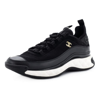 Chanel Women's CC Cap Toe Logo Sneakers Suede and Mixed Fibers