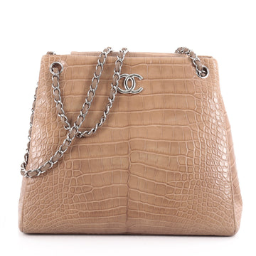 Chanel Flap Shoulder Bag Crocodile Medium Brown