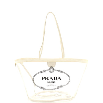Prada Logo Shopper Tote PVC
