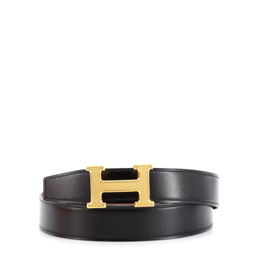 Hermes Constance Reversible Belt Leather with Guilloche Hardware Medium