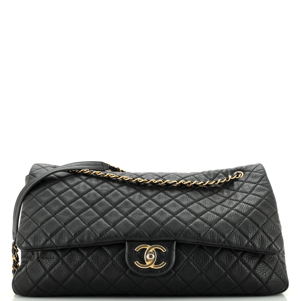 Chanel Airline Flap XXL, Silver Caviar with Ruthenium Hardware, Preowned in  Dustbag WA001