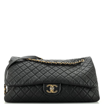 Chanel Airlines CC Flap Bag Quilted Calfskin XXL