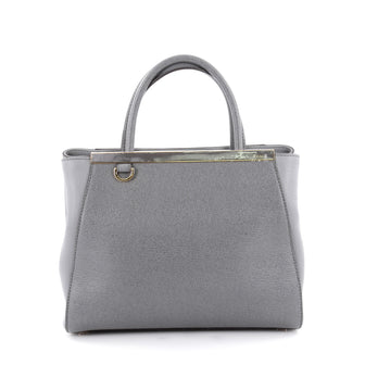 Fendi 2Jours Handbag Leather Petite Gray
