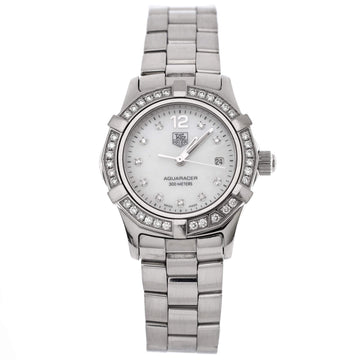 Tag Heuer Aquaracer 300M Quartz Watch Stainless Steel with Diamond Bezel and Markers and Mother of Pearl 27