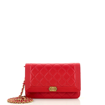 Chanel Boy Wallet on Chain Quilted Lambskin
