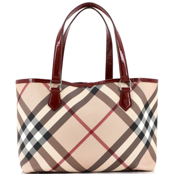 Burberry Nickie Tote Nova Check Coated Canvas Large
