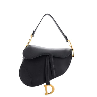 Christian Dior Saddle Handbag Leather Medium