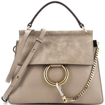 Chloe Faye Top Handle Bag Leather and Suede Small